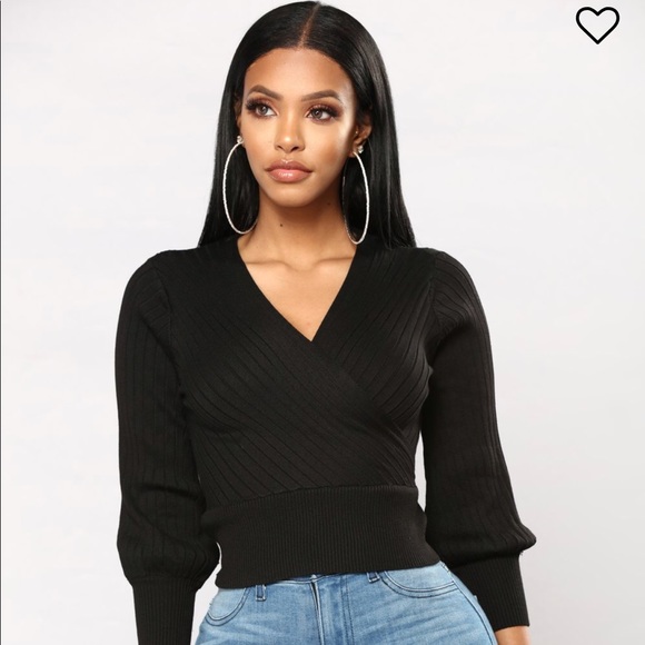 Sweaters - Black Wrap Sweater Sz Medium